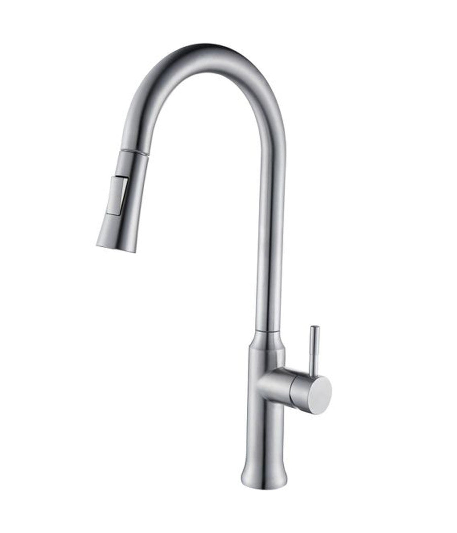 Rubinetto Monocomando Lavello Cucina Con Doccetta Estraibile A Canna Alta Lunga         