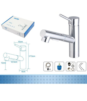 Rubinetto Monocomando Lavello Cucina Con Doccetta Estraibile A Canna Corta Bassa         