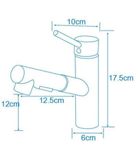 Rubinetto Monocomando Lavello Cucina Con Doccetta Estraibile A Canna Corta Bassa         