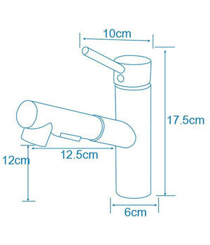 Rubinetto Monocomando Lavello Cucina Con Doccetta Estraibile A Canna Corta Bassa         