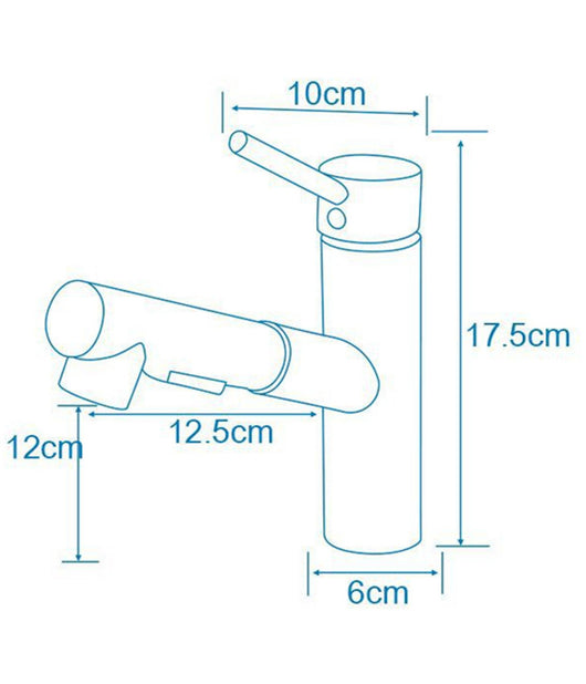 Rubinetto Monocomando Lavello Cucina Con Doccetta Estraibile A Canna Corta Bassa         