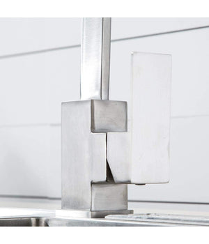 Trade Shop - Rubinetto Monocomando Lavello Cucina Tubo Canna Alta Lunga Quadrata Sail Cube -