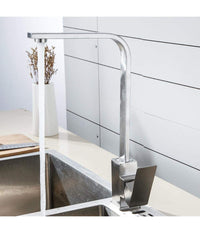 Trade Shop - Rubinetto Monocomando Lavello Cucina Tubo Canna Alta Lunga Quadrata Sail Cube -
