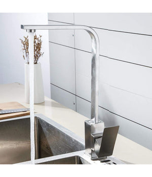 Trade Shop - Rubinetto Monocomando Lavello Cucina Tubo Canna Alta Lunga Quadrata Sail Cube -