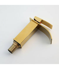Rubinetto Oro Da Bagno Design Moderno A Cascata Miscelatore Monocomando Dorato         