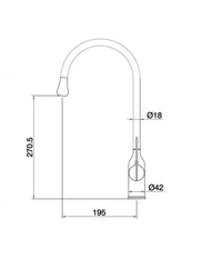 Rubinetto Per Cucina Miscelatore Lavello Canna Alta Monocomando Silver 87260         