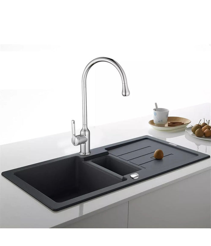 Rubinetto Per Cucina Miscelatore Lavello Canna Alta Monocomando Silver 87260         