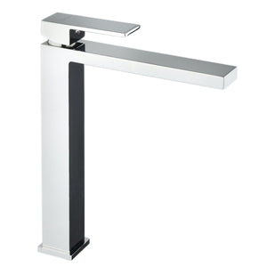 Rubinetto per lavabo alto quadrato con canna alta cromato manhattan