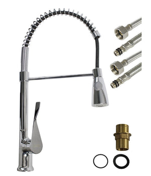 Rubinetto Per Lavello Da Cucina A Canna Alta Con Maniglia A Leva E Doccetta         