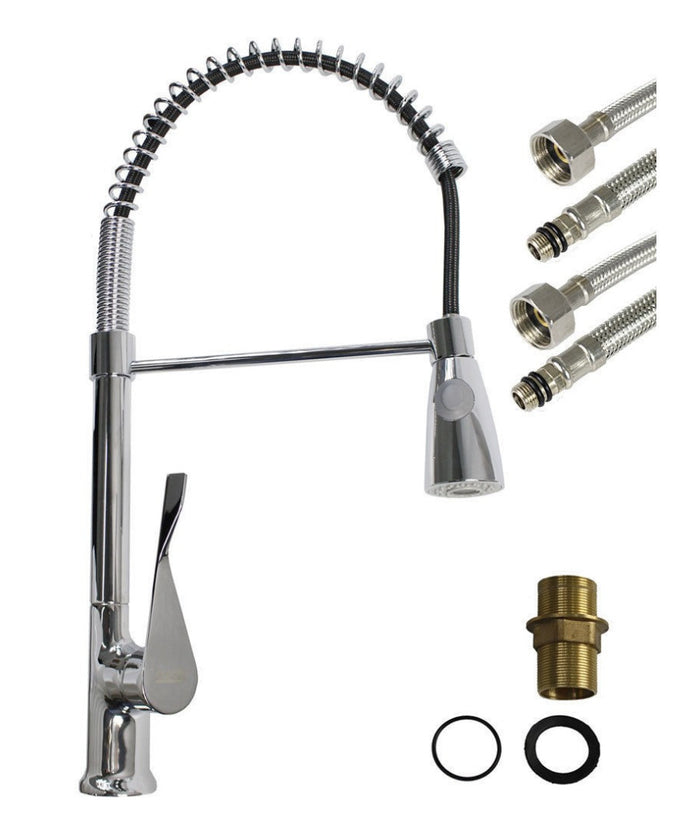 Rubinetto Per Lavello Da Cucina A Canna Alta Con Maniglia A Leva E Doccetta         