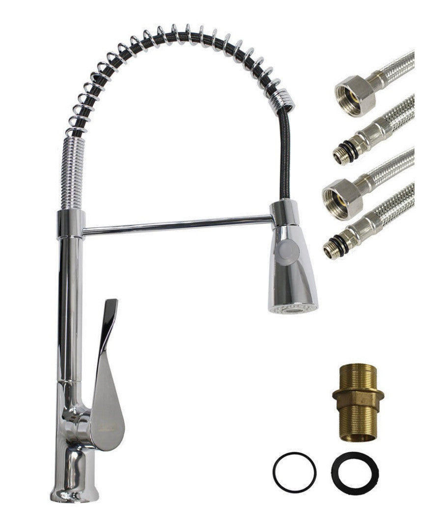 Rubinetto Per Lavello Da Cucina A Canna Alta Con Maniglia A Leva E Doccetta         