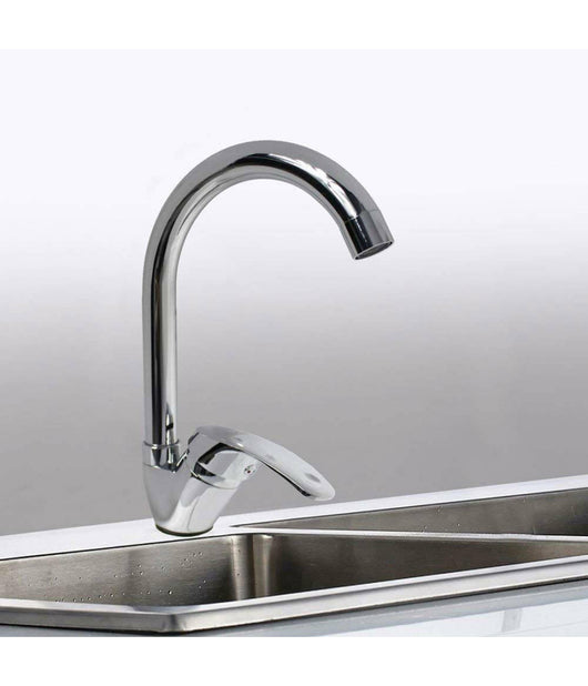 Rubinetto Per Lavello Da Cucina A Canna Alta Miscelatore In Ottone Cromato 52334         