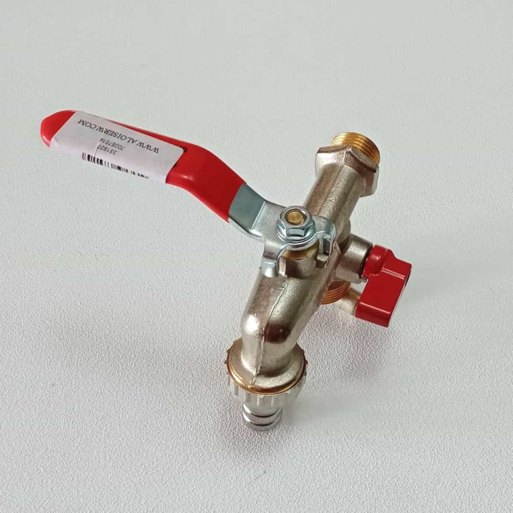 Rubinetto sfera da giardino 1/2 doppio con portagomma