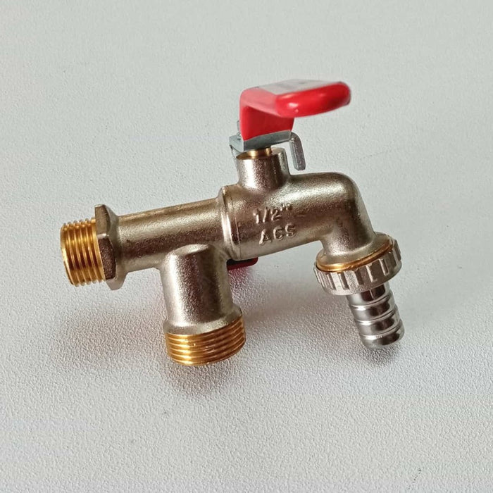 Rubinetto sfera da giardino 1/2 doppio con portagomma