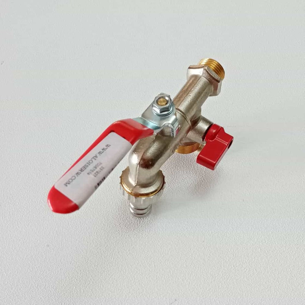 Rubinetto sfera da giardino 1/2 doppio con portagomma