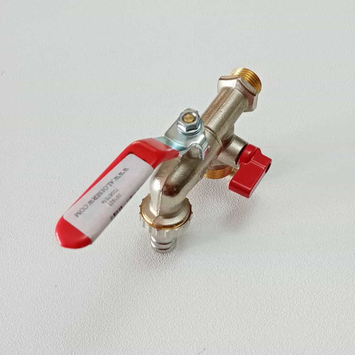 Rubinetto sfera da giardino 1/2 doppio con portagomma