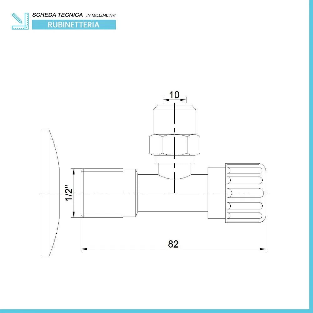Rubinetto sottolavabo con vitone attacchi 1/2 x 10