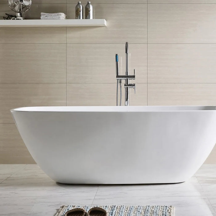 Rubinetto vasca a pavimento freestanding cromato