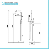 Rubinetto vasca a pavimento freestanding cromato