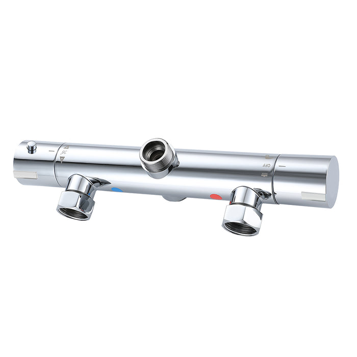 AICA ITALY Colonne Doccia Termostatiche, Set Doccia con Termostato, Soffione e Doccino, Cromo