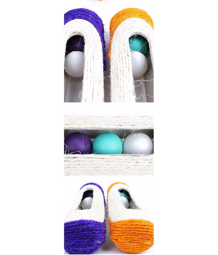 Rullo In Sisal Tiragraffi 29 X 7,5 Cm Con Palline Sonore Gioco Per Gatti         