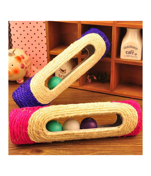Rullo In Sisal Tiragraffi 29 X 7,5 Cm Con Palline Sonore Gioco Per Gatti         