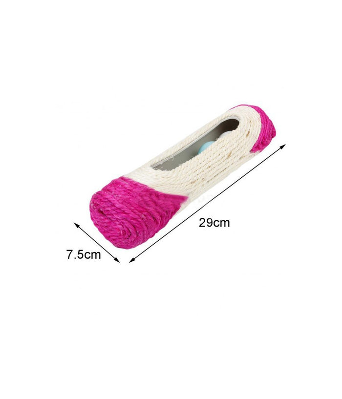 Rullo In Sisal Tiragraffi 29 X 7,5 Cm Con Palline Sonore Gioco Per Gatti         