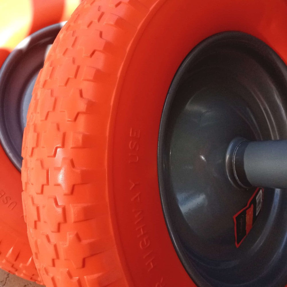 Ruota carriola da 110 / 170mm antiforo asse corto con cuscinetto a sfera