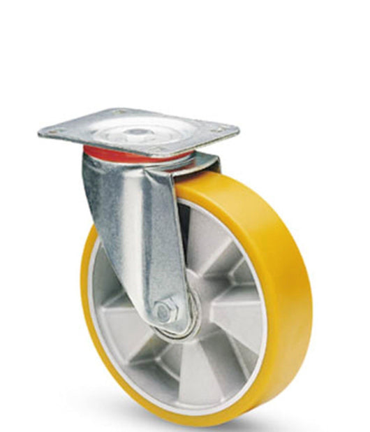 Ruota Girevole Con Rivestimento In Poliuretano Avolan Sh A 91 Nucleo Alluminio     -150 Mm   -