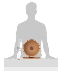 Trade Shop - Ruota In Legno Naturale Accessorio Per Roditori 29 X 14 X 31 Cm Con Piedistallo -