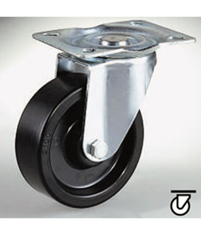 Ruota In Nylon Nero Con Piastra Dp Cebora Diametro 30 40 50 60 80     -40 Mm   -