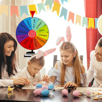 Ruota premio da 40cm con supporto tripode pieghevole, Ruota girevole con altezza regolabile vassoio e 12 slot per festa-Stanza dei giochi