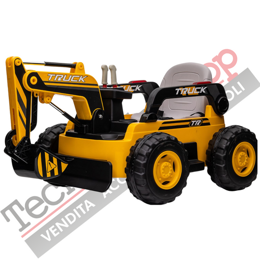 Trattore Escavatore Elettrico Braccio Meccanico Per Bambini 12V con Radiocomando