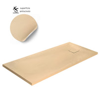 Piatto doccia beige mineral marmo resina antiscivolo h4 cm *** misure l140 x p90 x h4 cm, confezione 1