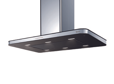 CAPPA STIVIA ISOLA cm 90X60 - Inox, Nero - 800 m3/h