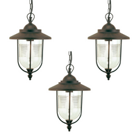 Lampada sospensione da esterno pezzi 3 modello porto color ruggine cm 34