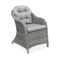 Set di 2 poltrone da giardino rotonde in resina, grigio