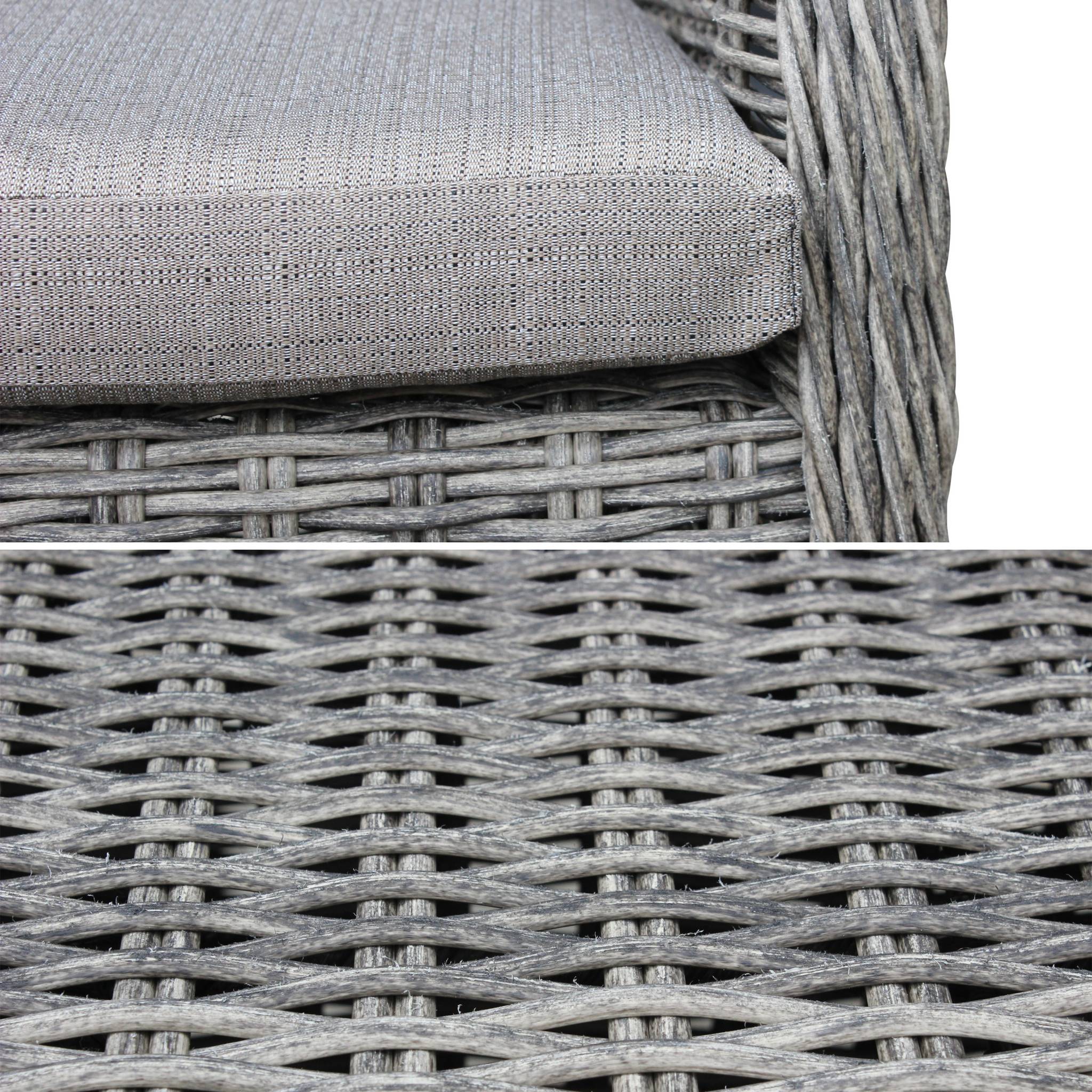 Set di 2 poltrone da giardino rotonde in resina, grigio