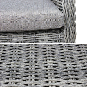 Set di 2 poltrone da giardino rotonde in resina, grigio