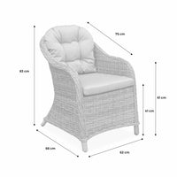 Set di 2 poltrone da giardino rotonde in resina, grigio