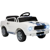 Auto elettrica 12V con licenza Ford Shelby GT 350 veicolo elettrico telecomando telecomando 2,4G 3-6 anni bianco