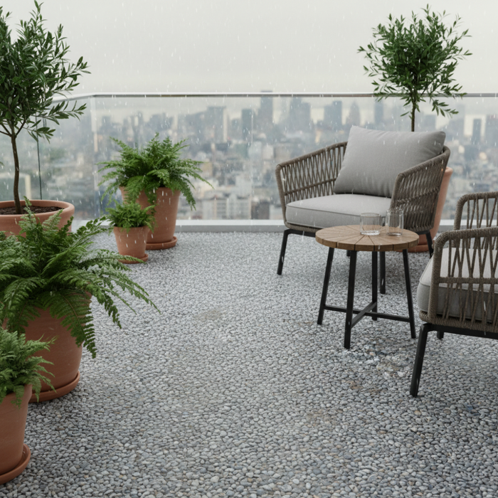 Pavimento drenante fai da te ciottoli in marmo e resina grigio bardiglio 15,750 kg