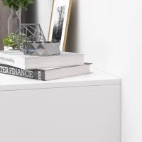 Mobile con Cassetti Cassettiera in Legno per Camera, Cucina, Bagno 90×35×73cm Bianca