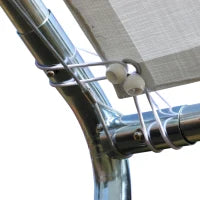 Tendone per Auto in Acciaio Zincato con Kit di Ancoraggio, 5.95x2.94x2.6m - Bianco