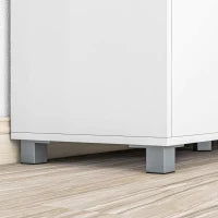 Credenza Moderna da Cucina in Legno con Armadietti, Cassetto e Vano Aperto, 105x39x83cm, Bianco