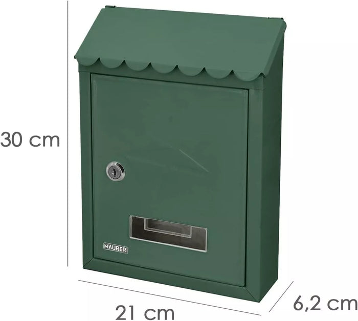 Cassetta Postale per Esperni Maurer Stamp colore 21x30x6,8 cm Verde