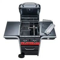Char-Broil Gas2Coal, Barbecue ibrido (a gas e a carbonella), colore nero