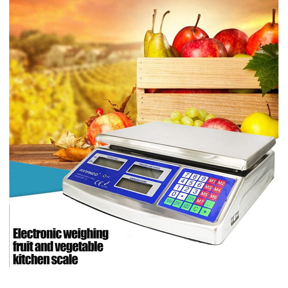 BILANCIA ELETTRONICA PROFESSIONALE DIGITALE 40Kg ACCIAIO DA BANCO DIVISIONE 2g AB57118