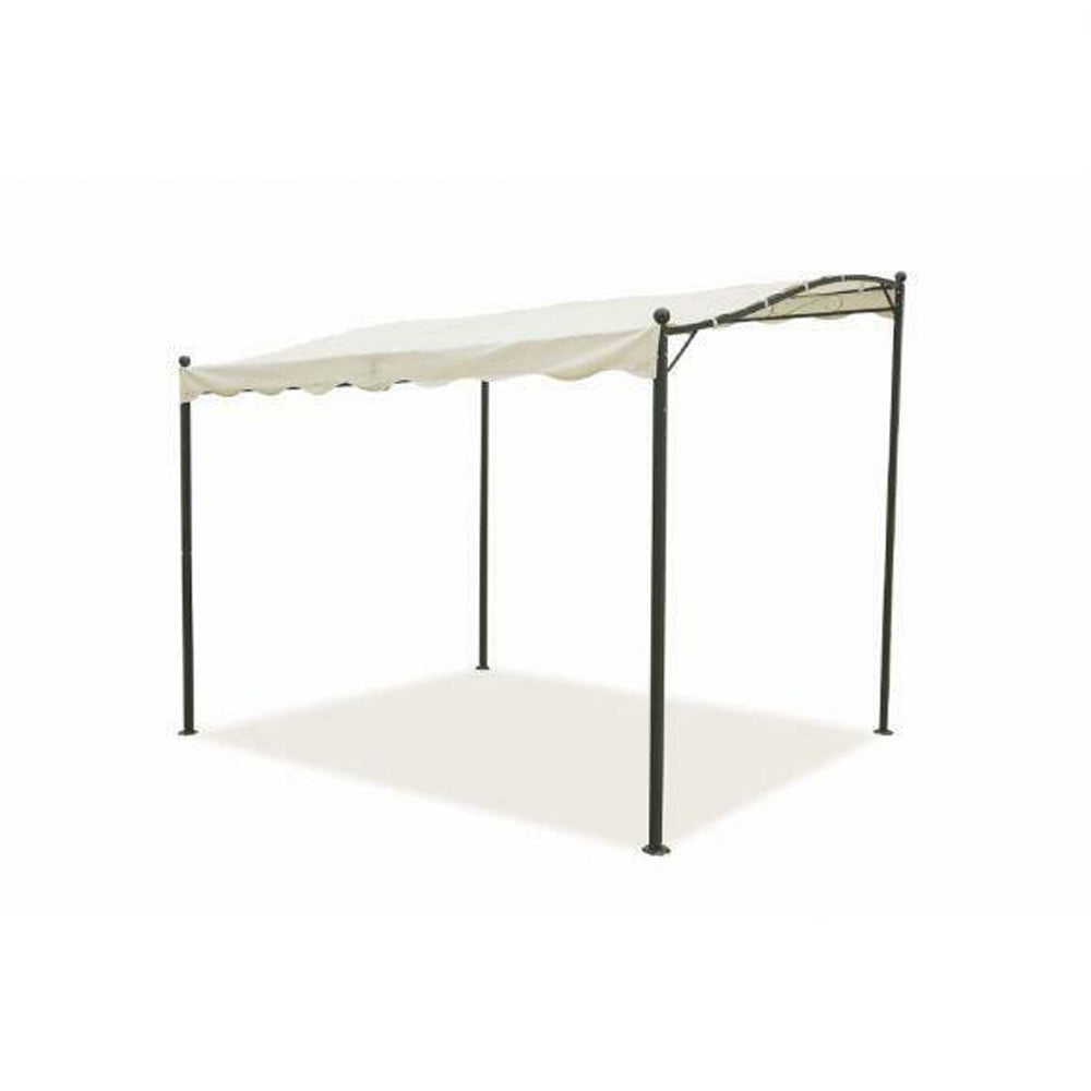 GAZEBO DA GIARDINO "VERANDA" 3x2,5m TELAIO METALLO COPERTURA IN POLIETILENE ECRU LIFE IN GARDEN