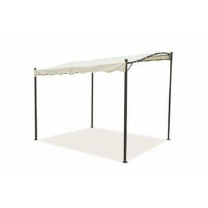 GAZEBO DA GIARDINO "VERANDA" 3x2,5m TELAIO METALLO COPERTURA IN POLIETILENE ECRU LIFE IN GARDEN